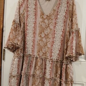 Bohemian Ruffle Sleeve Dress